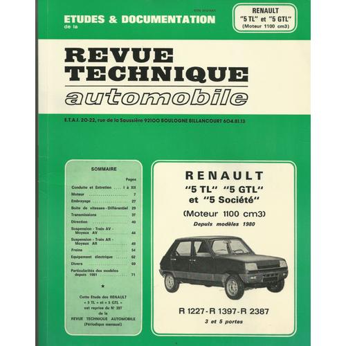 洋書 REVUE TECHNIQUE automobile RENAULT 5 1300 et 1400 cm3